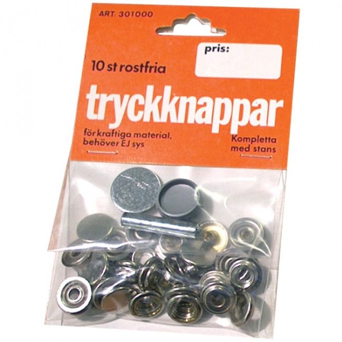 Hovedbilde   Trykknapper m/verktøy, kalesje/konsolltrekk/telt, 10 stk 