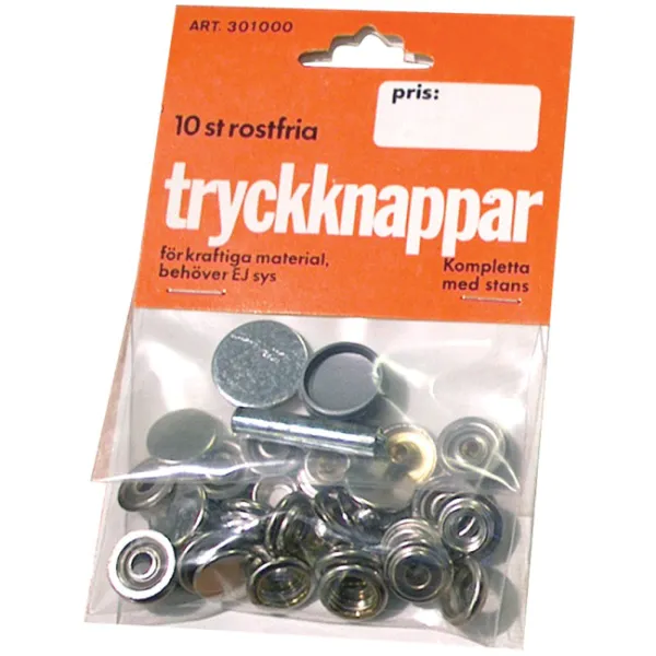 Hovedbilde   Trykknapper m/verktøy, kalesje/konsolltrekk/telt, 10 stk 