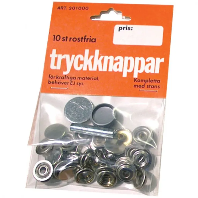 Hovedbilde   Trykknapper m/verktøy, kalesje/konsolltrekk/telt, 10 stk 