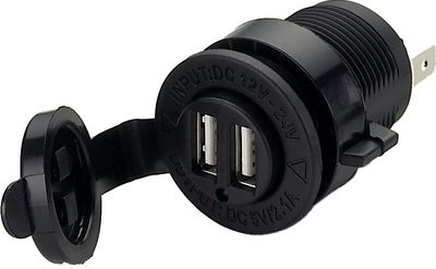 USB-lader dobbel, kontakt 12V