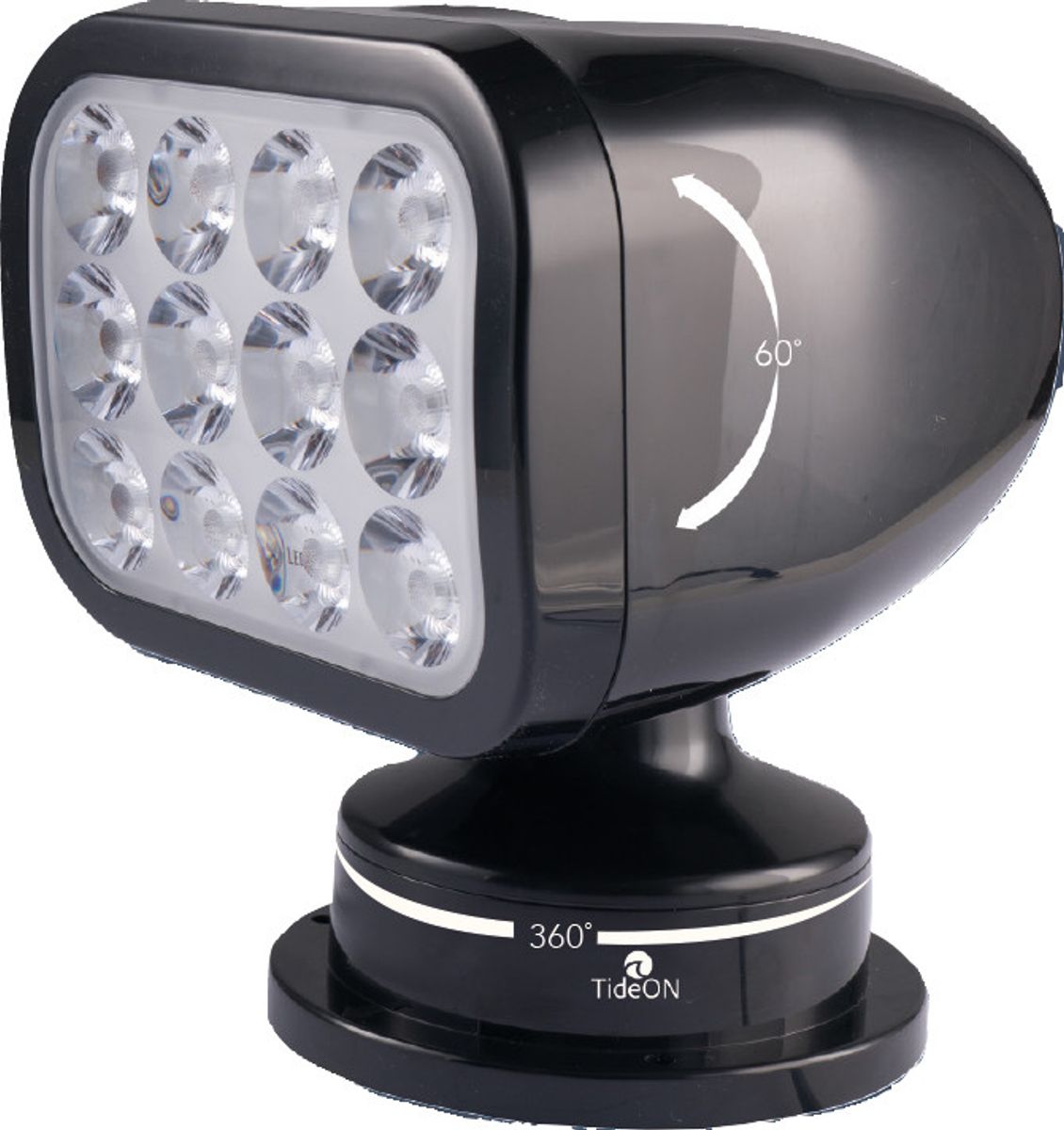 TideON Lyskaster LED SORT m/trådløs fjernkontroll