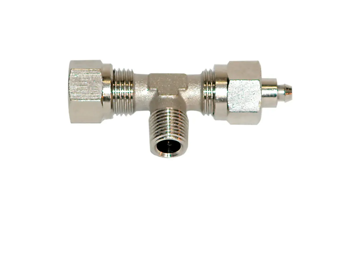 Nordflex T-stykke m/Ventil 1/4-10mm slange