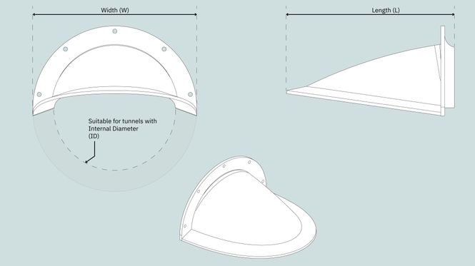 Hovedbilde Tunnelforlenger (Cowls) til Hekkthrustersats 185mm