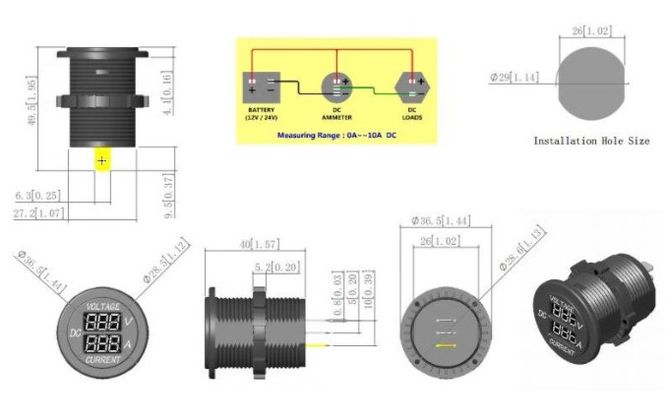 Hovedbilde Digital volt- og amperemeter