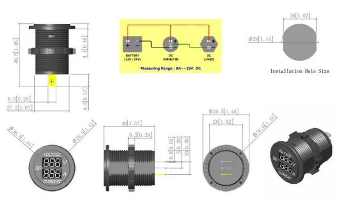 Hovedbilde Digital volt- og amperemeter