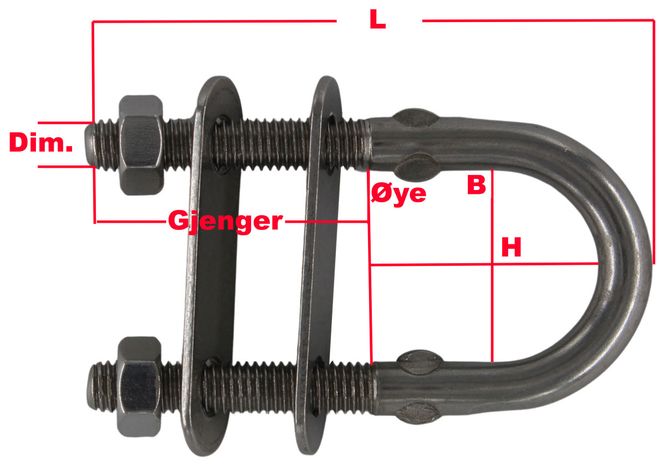 Hovedbilde U-bolt 8 x 85 mm