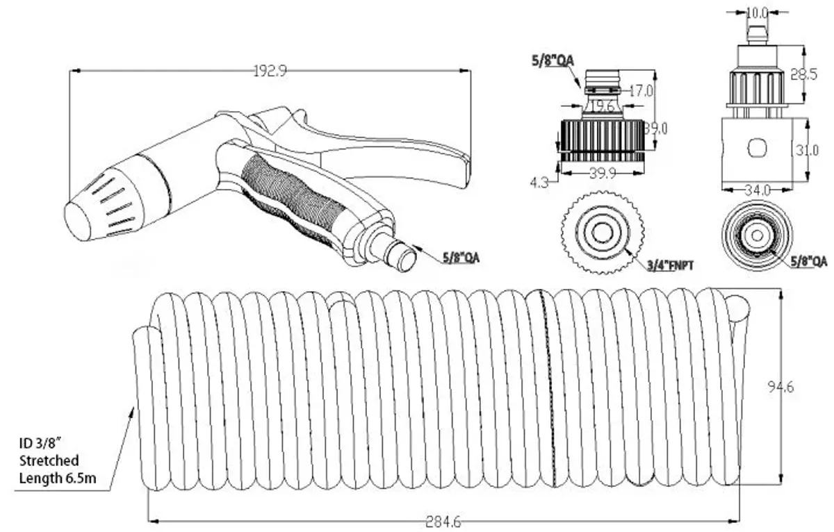 Seaflo Spylepistol og Slange Kit