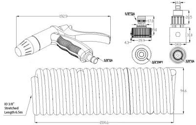Seaflo Spylepistol og Slange Kit